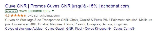 Exemple annonce Adwords