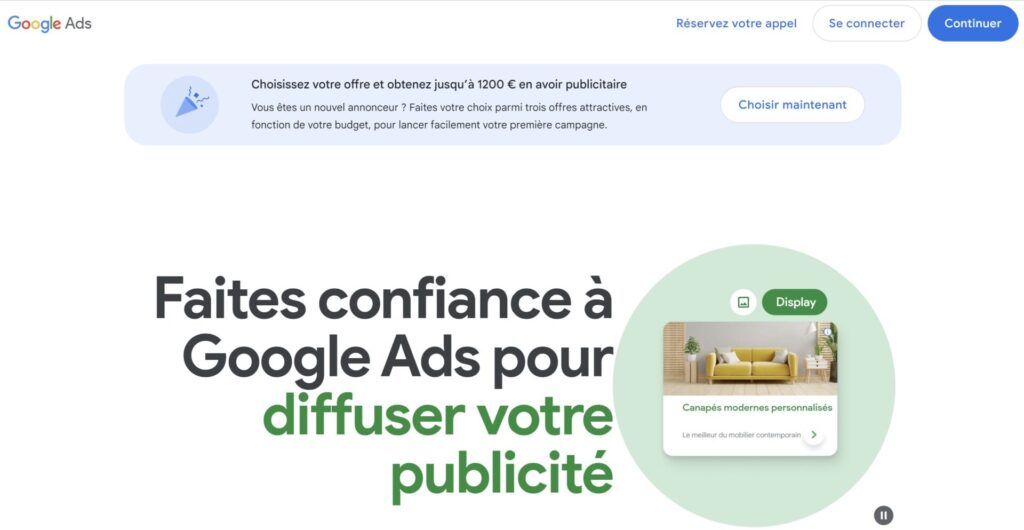 Google Ads page destination code